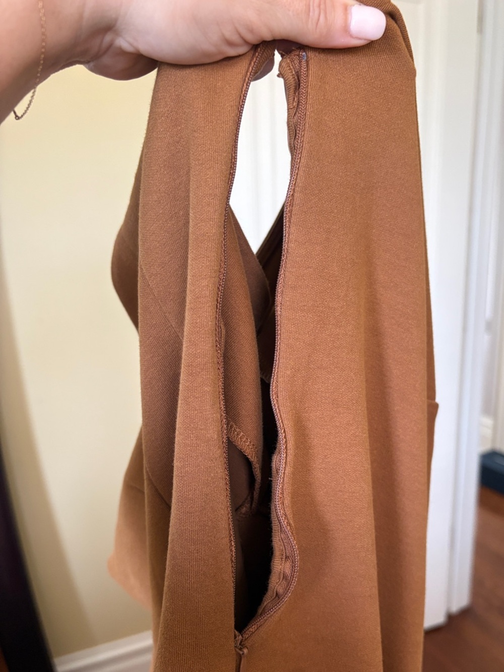 Zara Stretch Knit Sleeveless Brown Wide-Leg Jumpsuit Large - Picture 8 of 8
